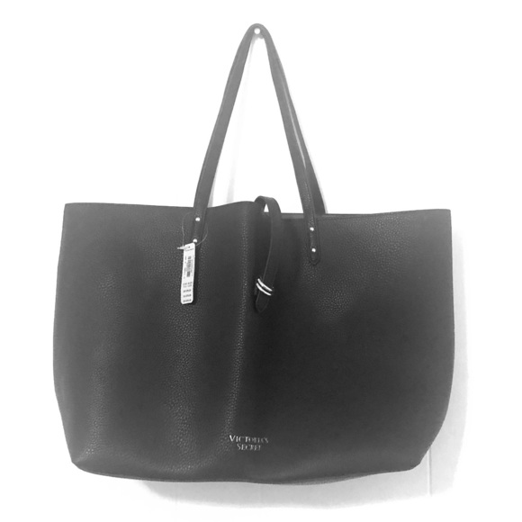 Victoria's Secret Handbags - Victoria’s Secret black tote bag red inside NWT